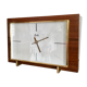 Modernist West German Glass and Brass Wood Clock 1960