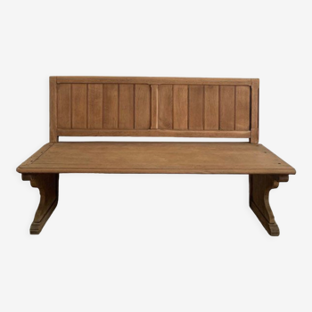 Wooden bench with backrest