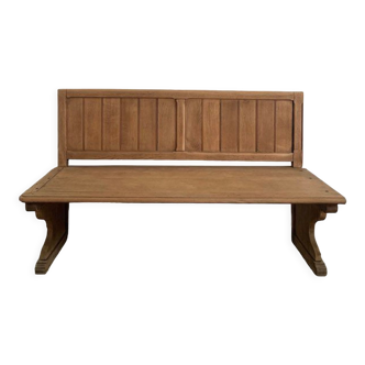 Wooden bench with backrest