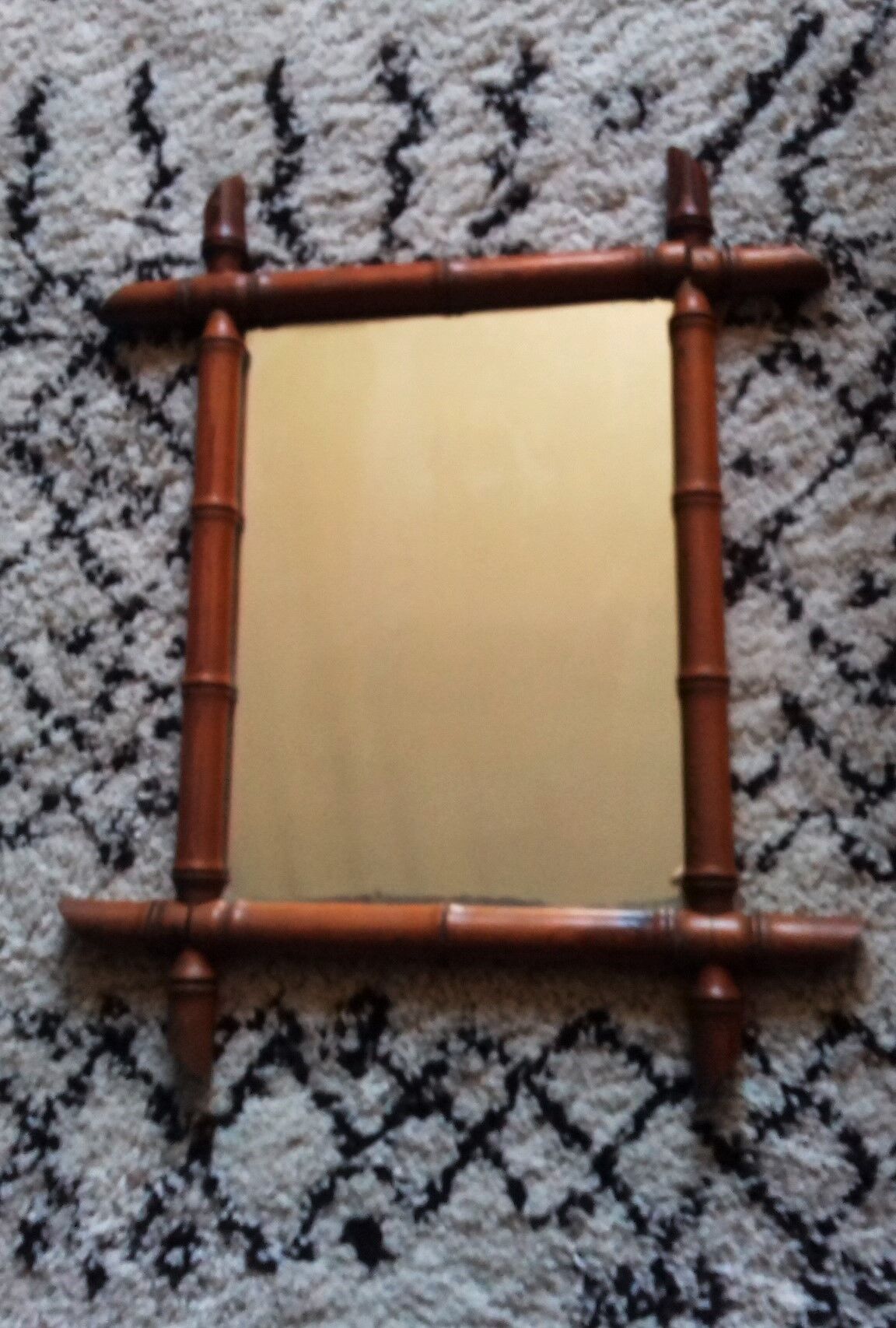 Bamboo Mirror Wood Shot Vintage 30's 50's Collection 66 x 54cm