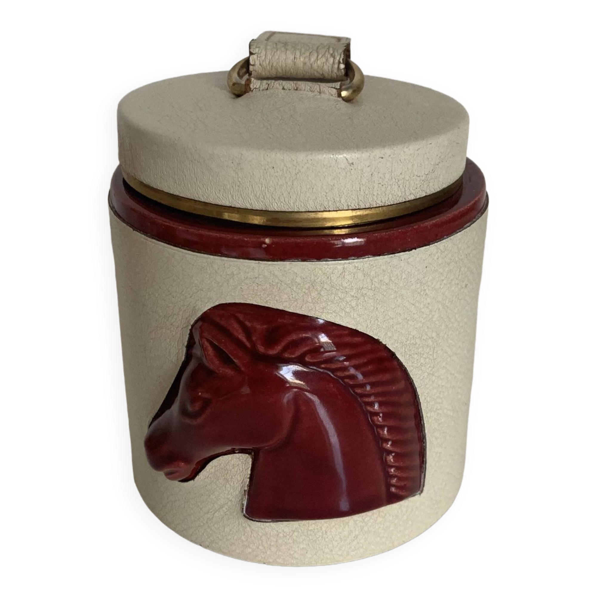 Vintage cigarette holder 1950 Longchamp horse leather - 11 x 10 cm