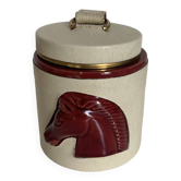 Vintage cigarette holder 1950 Longchamp horse leather - 11 x 10 cm