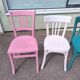 Set of 6 mismatched vintage bistro wooden chairs