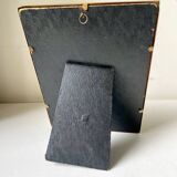 Cadre métal laiton 20 cm x 15 cm verre convexe