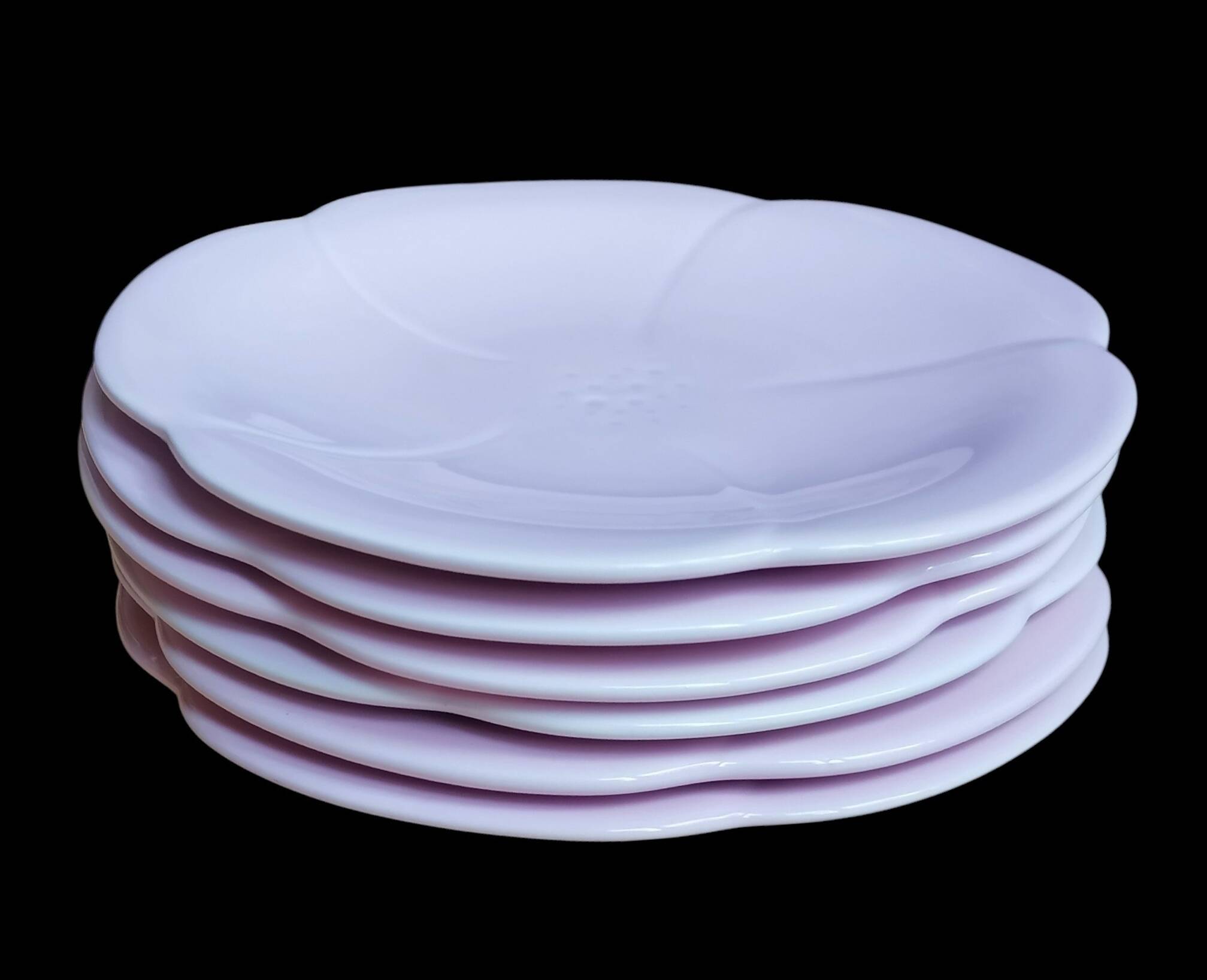 6 dessert plates Geneviève Lethu collection F for flower