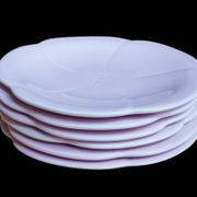 6 dessert plates Geneviève Lethu collection F for flower