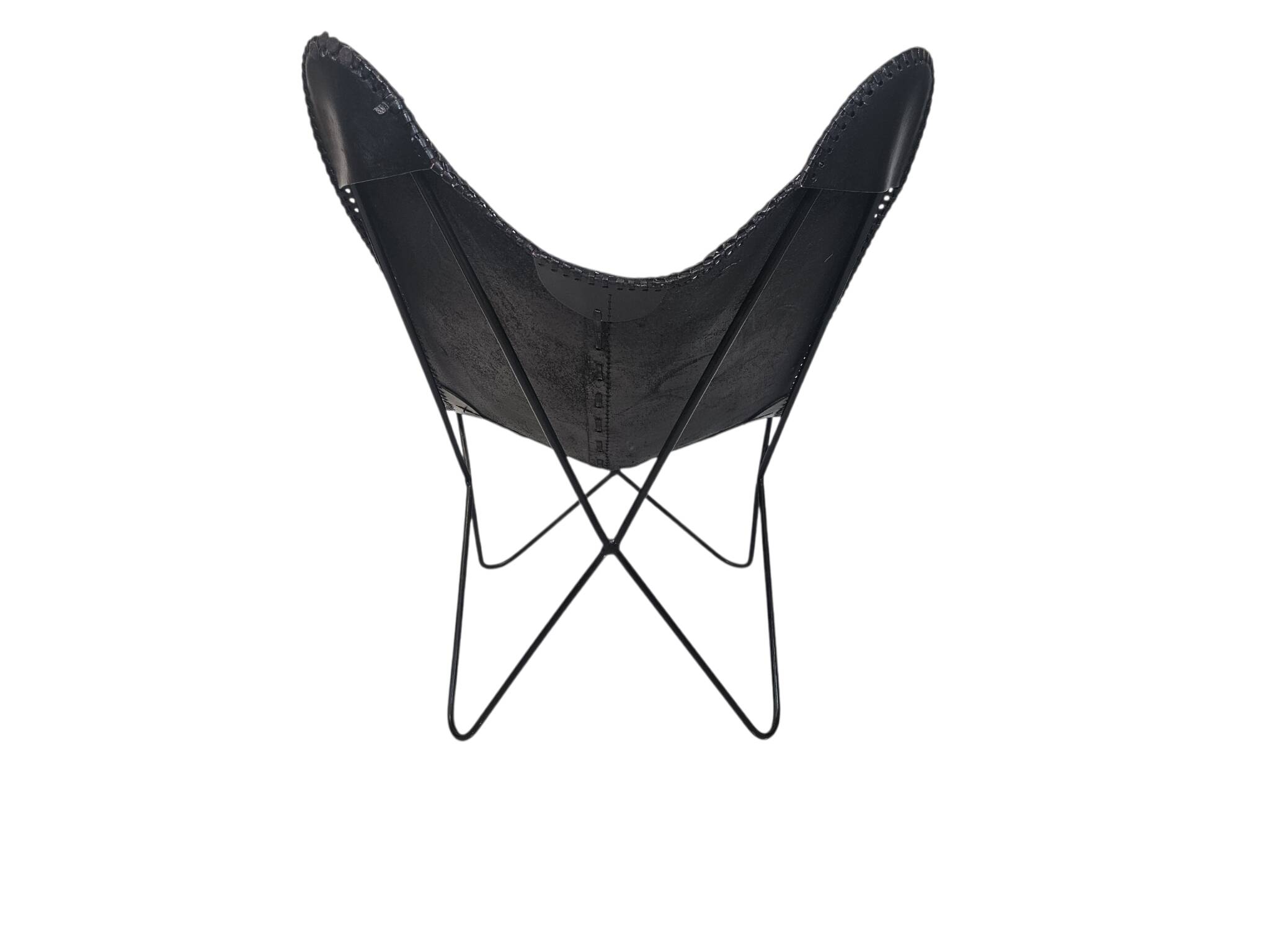 Lounge chair - Butterfly chair - leather - metal - 1990s