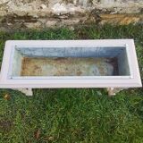 Removable galvanized interior gray wood planter