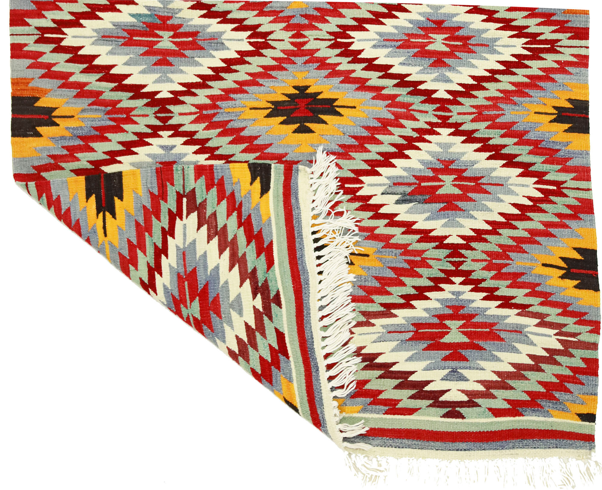 Anatolian handmade kilim rug 183 cm x 135 cm