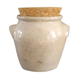 Greige sandstone pot with lid