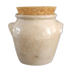 Greige sandstone pot with lid