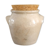 Greige sandstone pot with lid