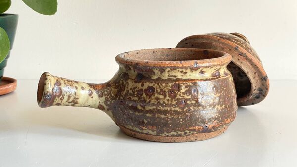 Pot en grès pyrité vintage