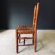 Low rustic ladder back dining chairs in oak and rush, Belgium, 1950s, set of 6.