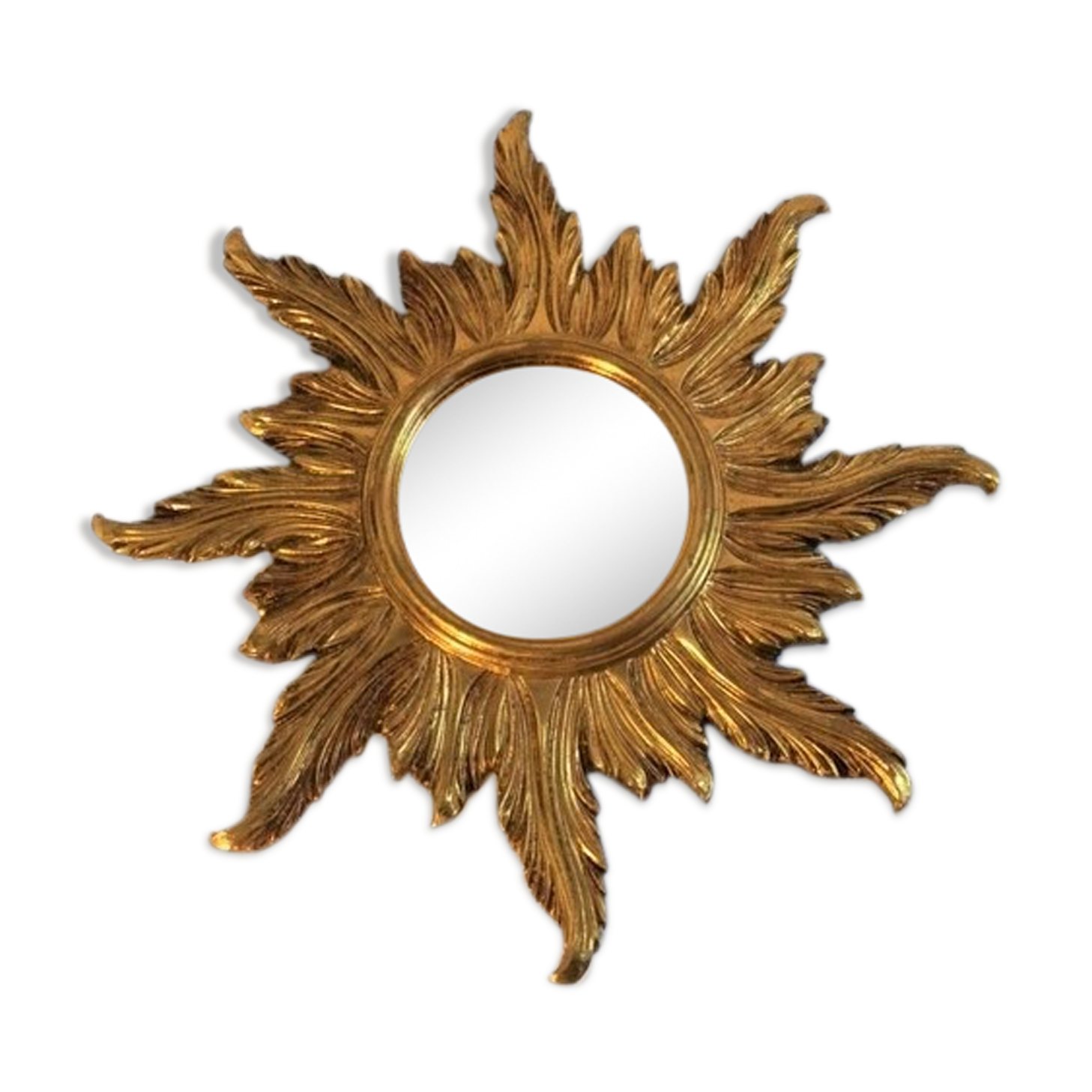 Miroir soleil bois 58cm début XXe