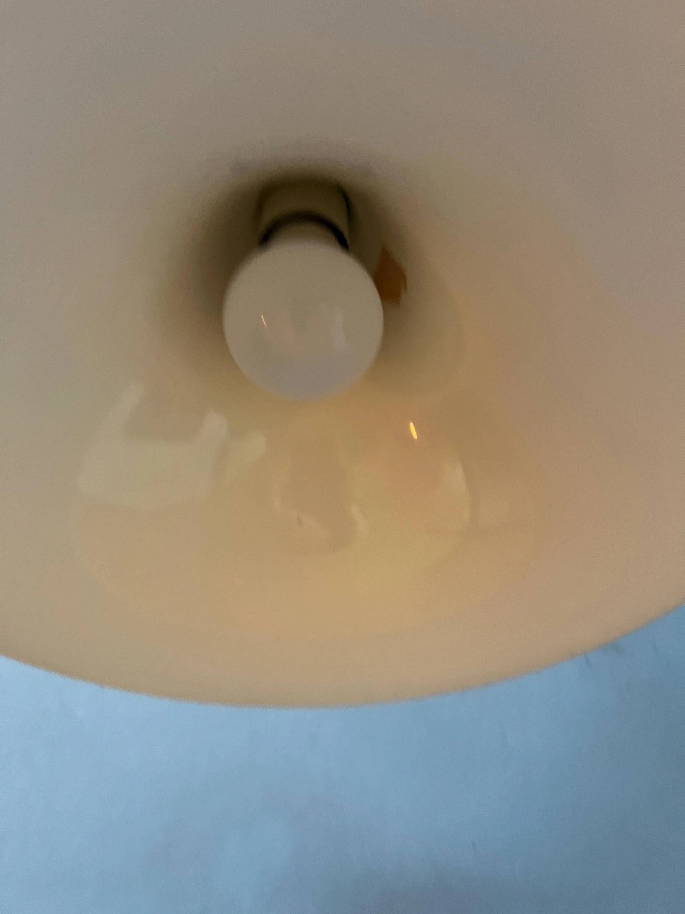 Vintage white glossy suspension Space Age "witch hat"