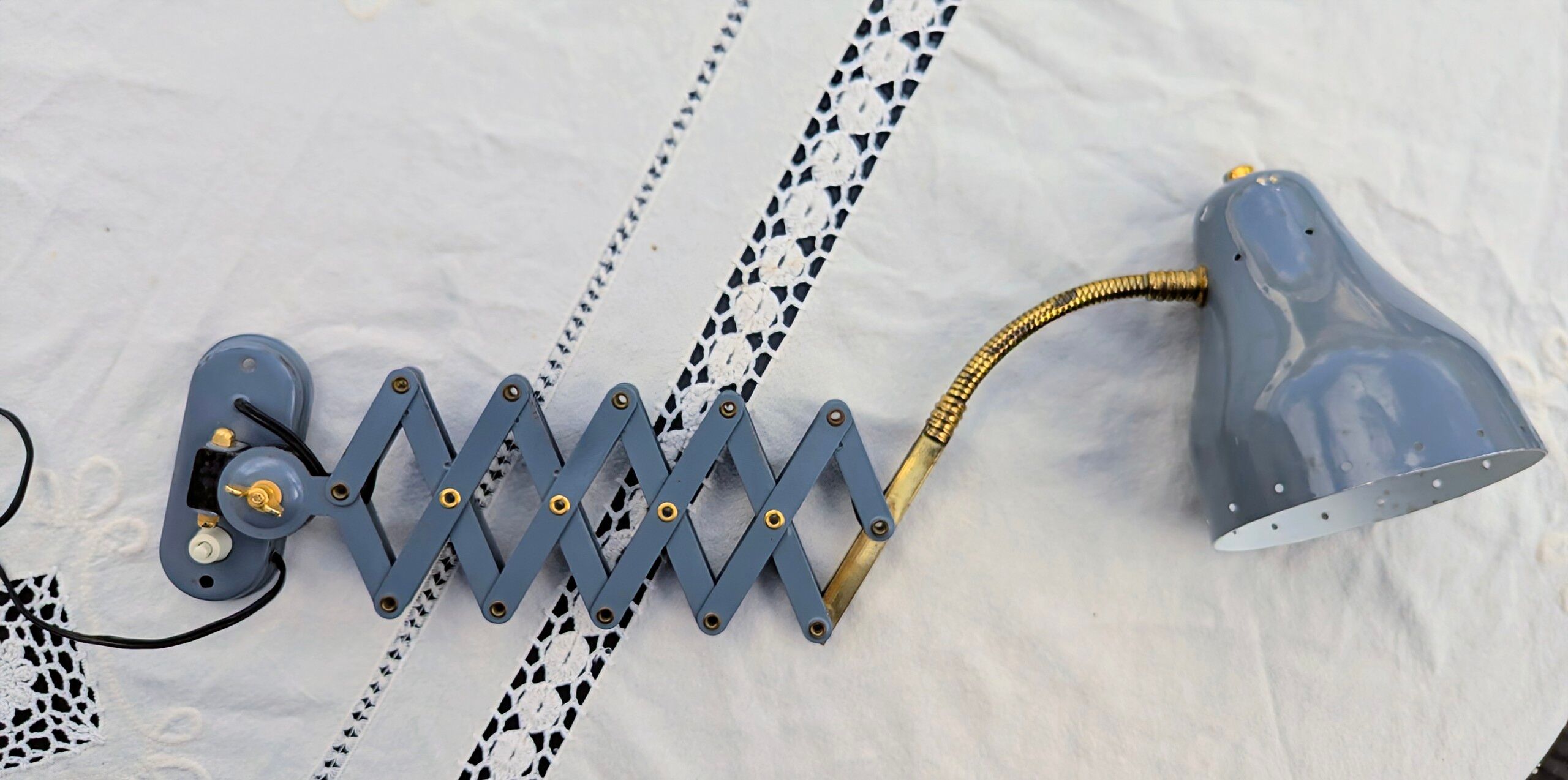 HALA Lamp Scissors Zigzag Wall Busquet H Mid Century 50 60 Vintage From
