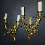 Small Rococo style Louis XV bronze wall lights