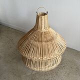 Rattan pendant lamp or light in the shape of an Asian lantern