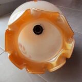 Suspension in opaline globe floral 70s