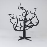 Brutalist Sculptural Chandelier Tree of Life Hand-Forged, 1970s