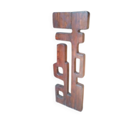 Totem brutaliste Sculpture  , bois massif sur socle