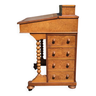 Davenport writing desk in fruitwood and burl veneer