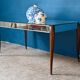 Art Deco coffee table with bevelled mirror from the 1940s, bohemian chic.