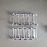 10 hexagonal glass knife holders