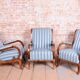 Biedermeier Armchairs in Oak, Spruce and Walnut, Austria, 1830s, Set of 2