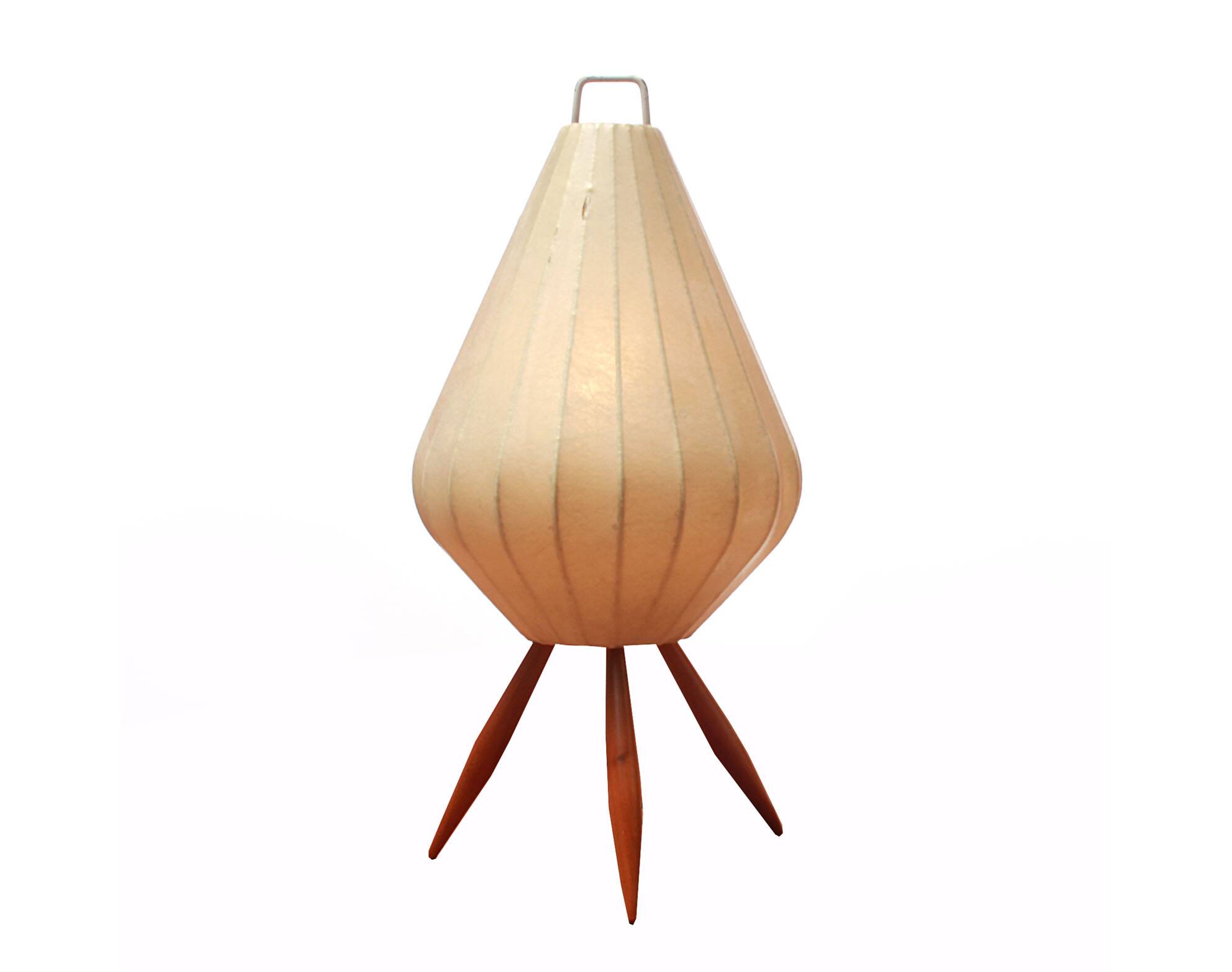1950s tablelamp in cherrywood and cocoon shape