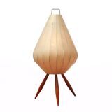 1950s tablelamp in cherrywood and cocoon shape