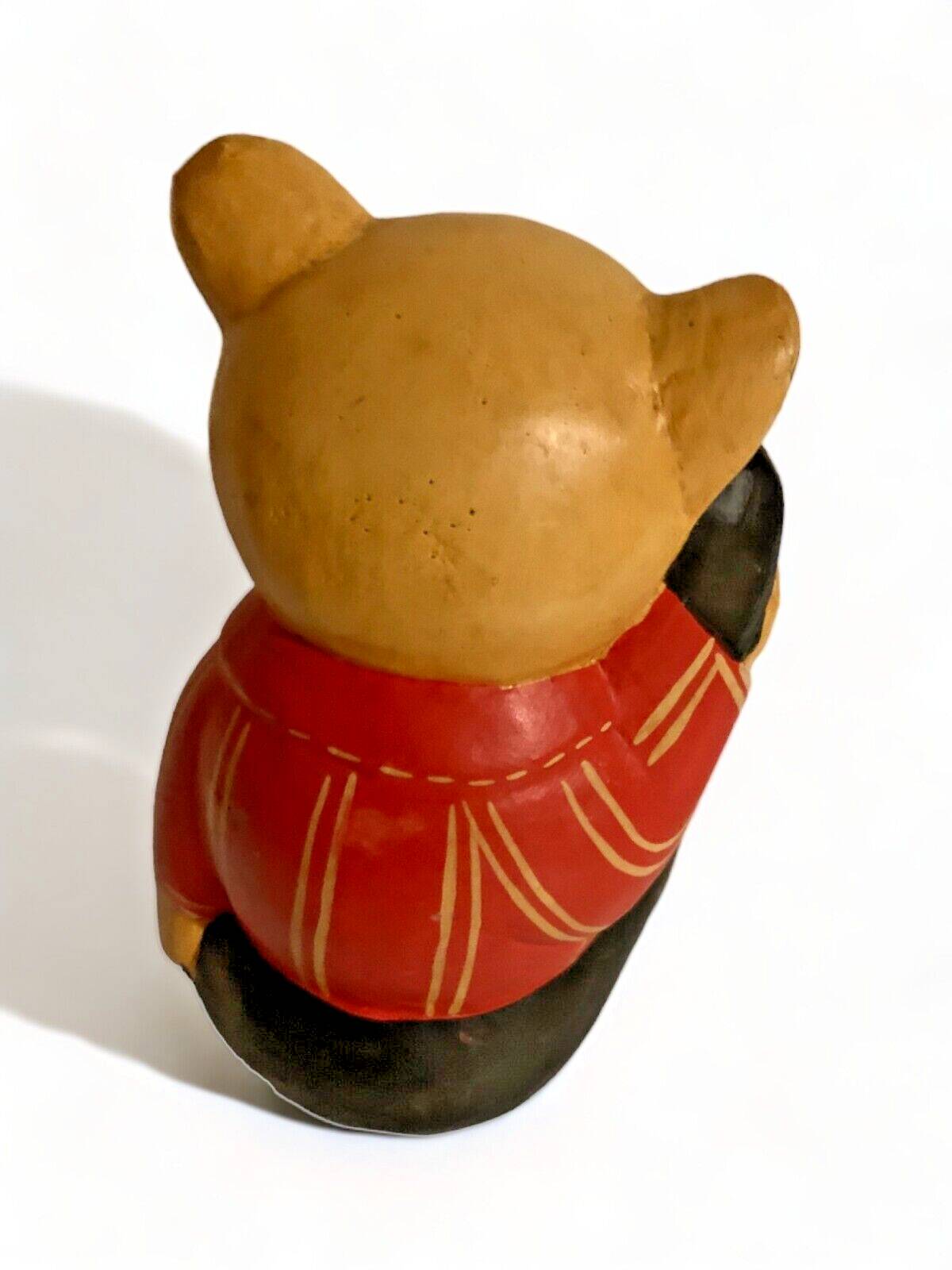 Bear 1985 light wood 17cm hand painted telephone deco toy old vintage statuette