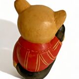 Bear 1985 light wood 17cm hand painted telephone deco toy old vintage statuette