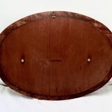 Miroir ancien ovale en bois sculpté – Teinte acajou