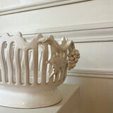 Handmade openwork ceramic fruit bowl