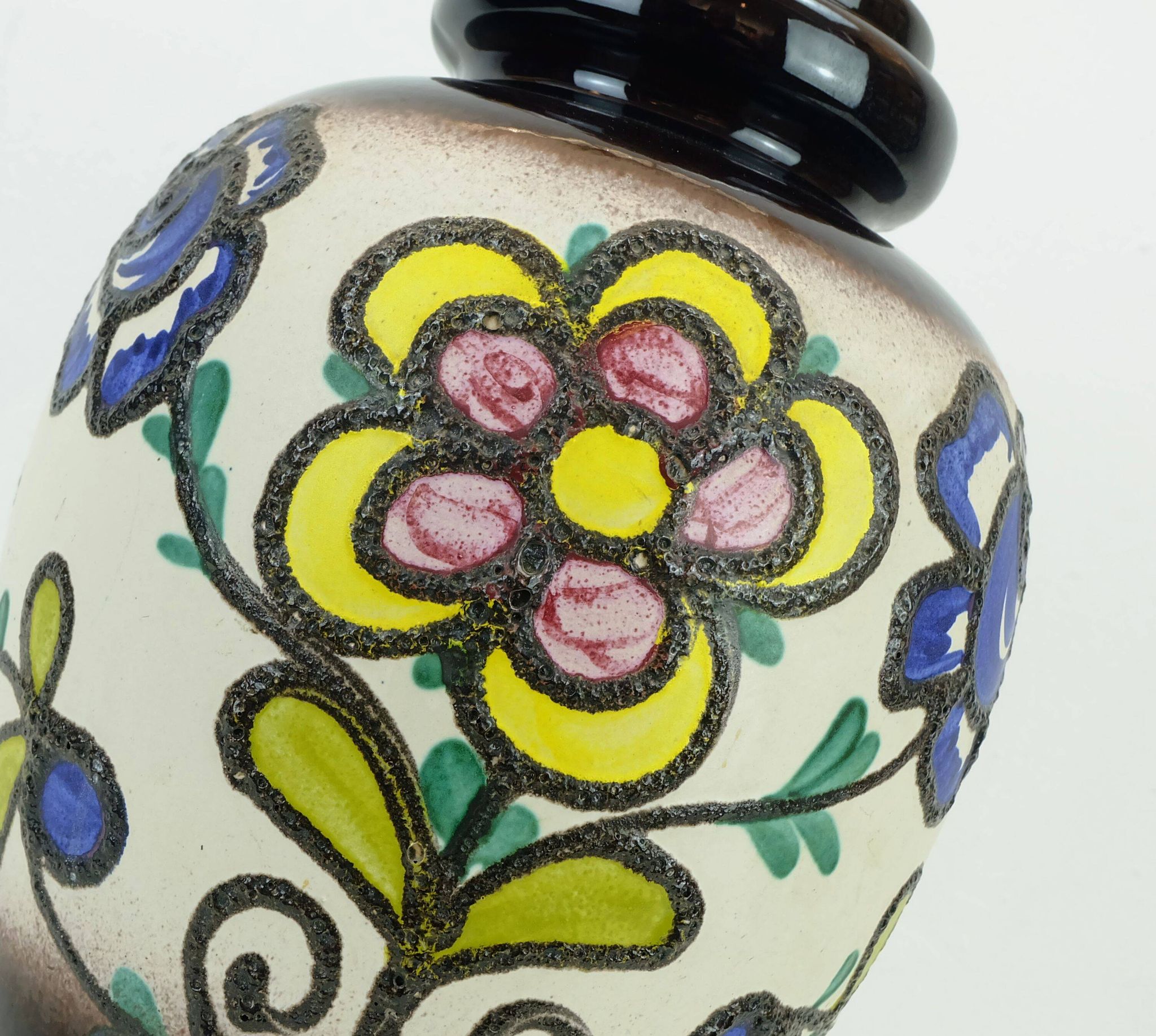 huge scheurich  FLOORVASE colorful fat lava flower decor model 286-42