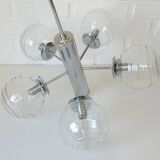 Vintage Pendant Light / Mid Century Modern Sputnik / Chrome Hanging Lamp