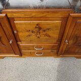 Large and antique solid walnut sideboard