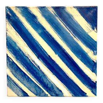 Tableau Huile Bleu Abstrait