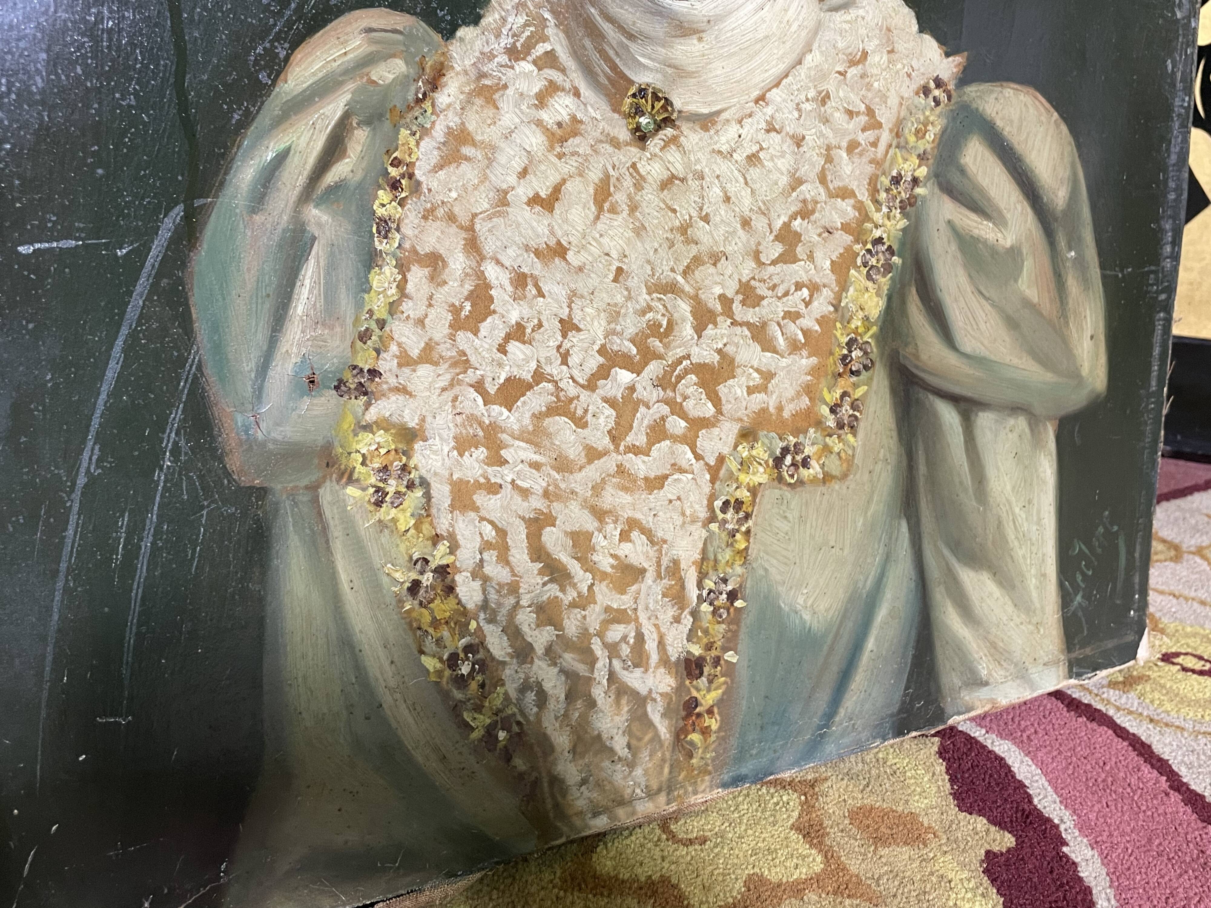 Oil on canvas portrait of a woman 19th