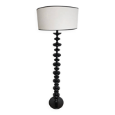 Sculptural black coil foot floor lamp, contemporary design