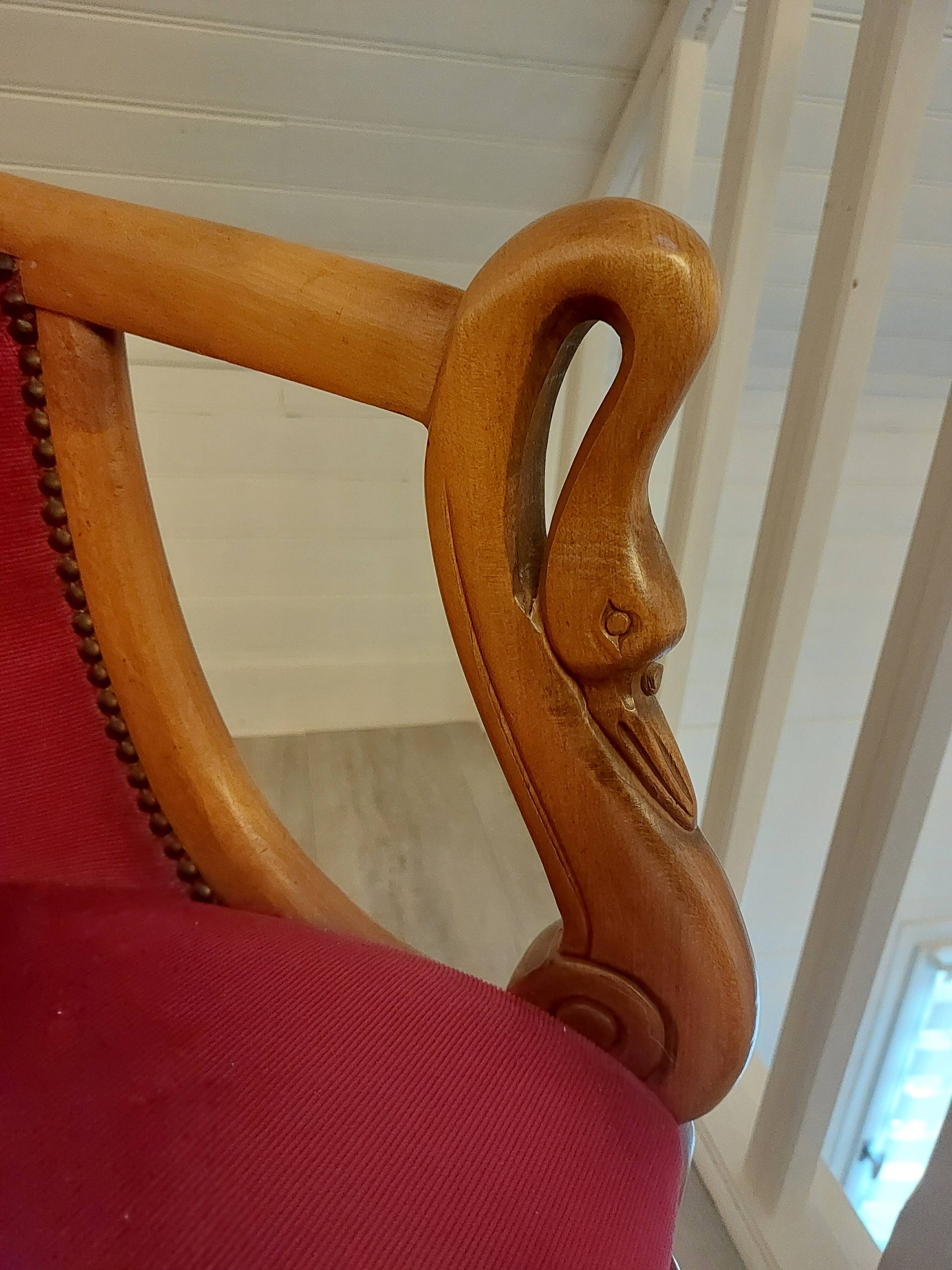 Burgundy velvet salon Swan neck