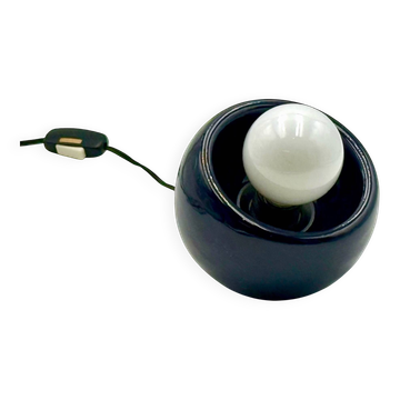 Vintage Blue Ceramic Lamp from Italy, 1970s