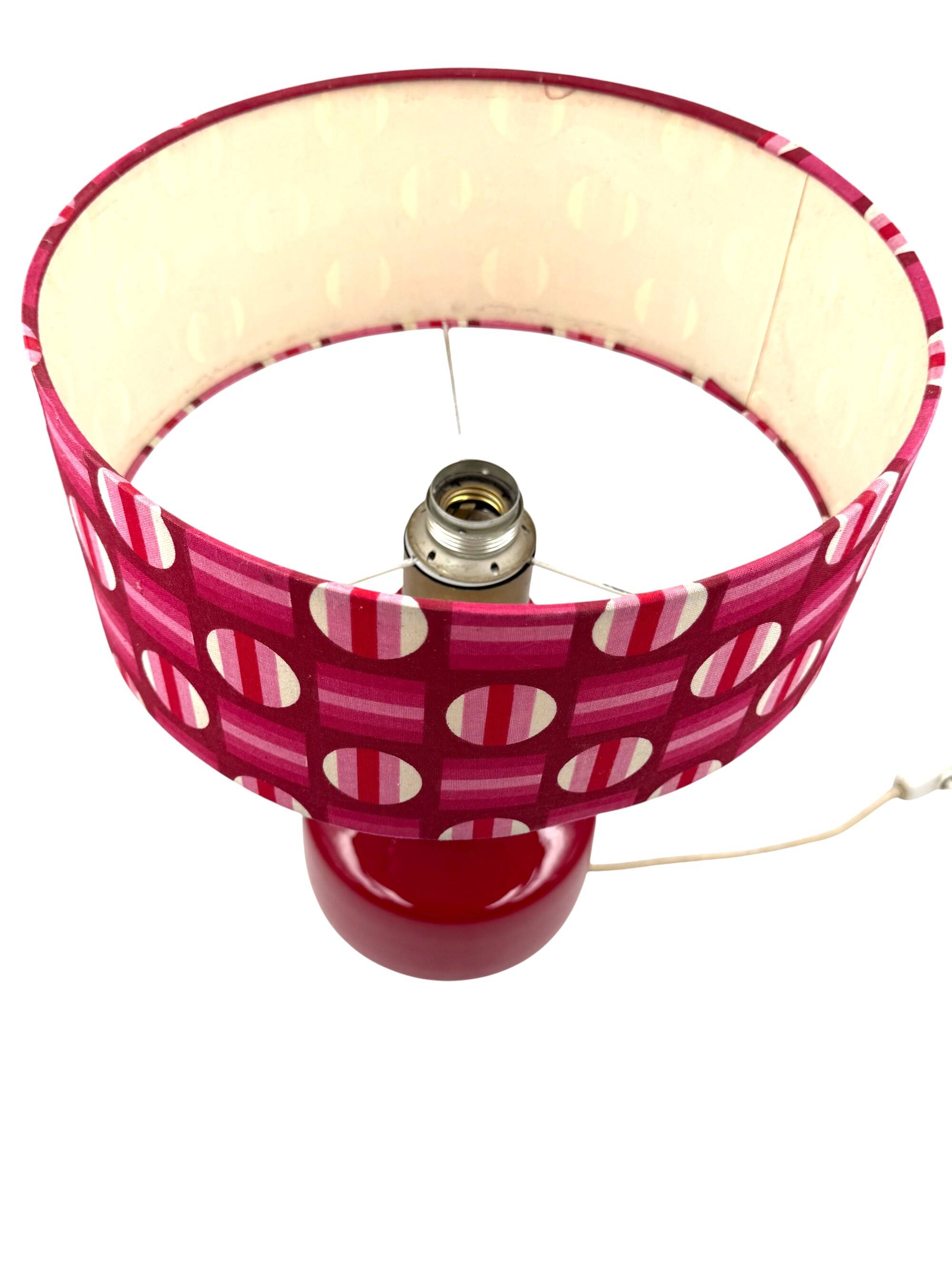 Space Age red glass table lamp, Italy 1960s