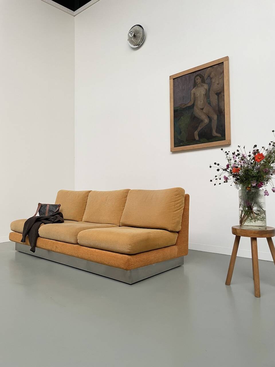 Jacques Charpentier 3-seater stainless steel sofa