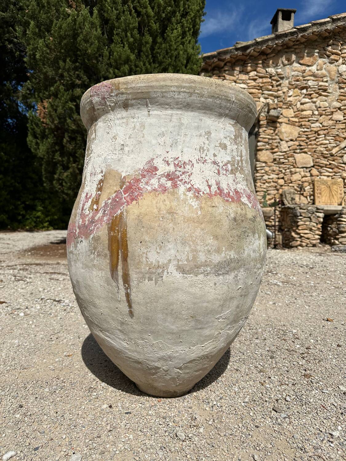 Ancient terracotta pottery jar