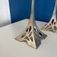 Set of 2 Art Deco Style Metal Candlesticks - Elegant and Vintage Candle Holders