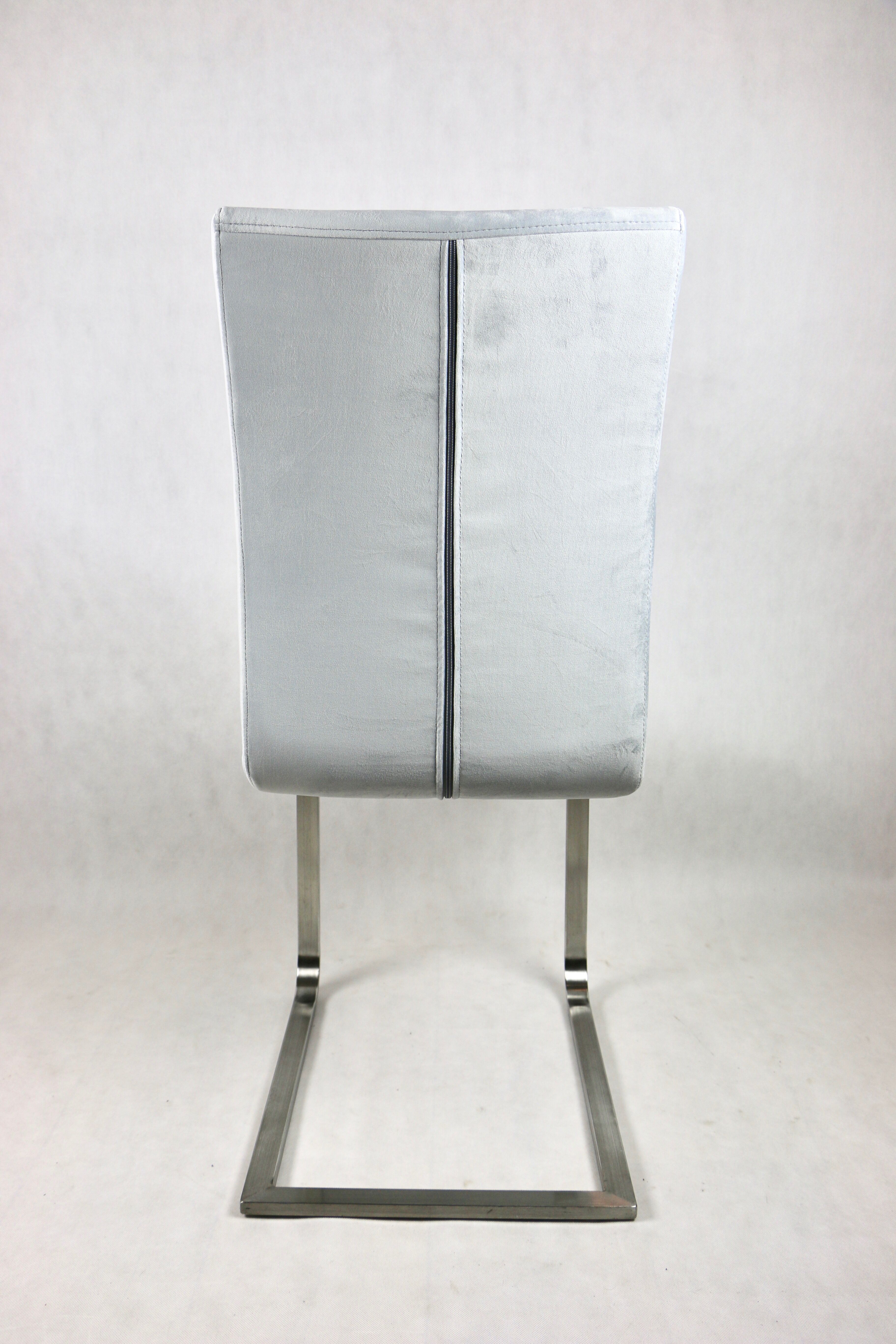 Grey Chairs on aluminium legs fully restored, Set of 4