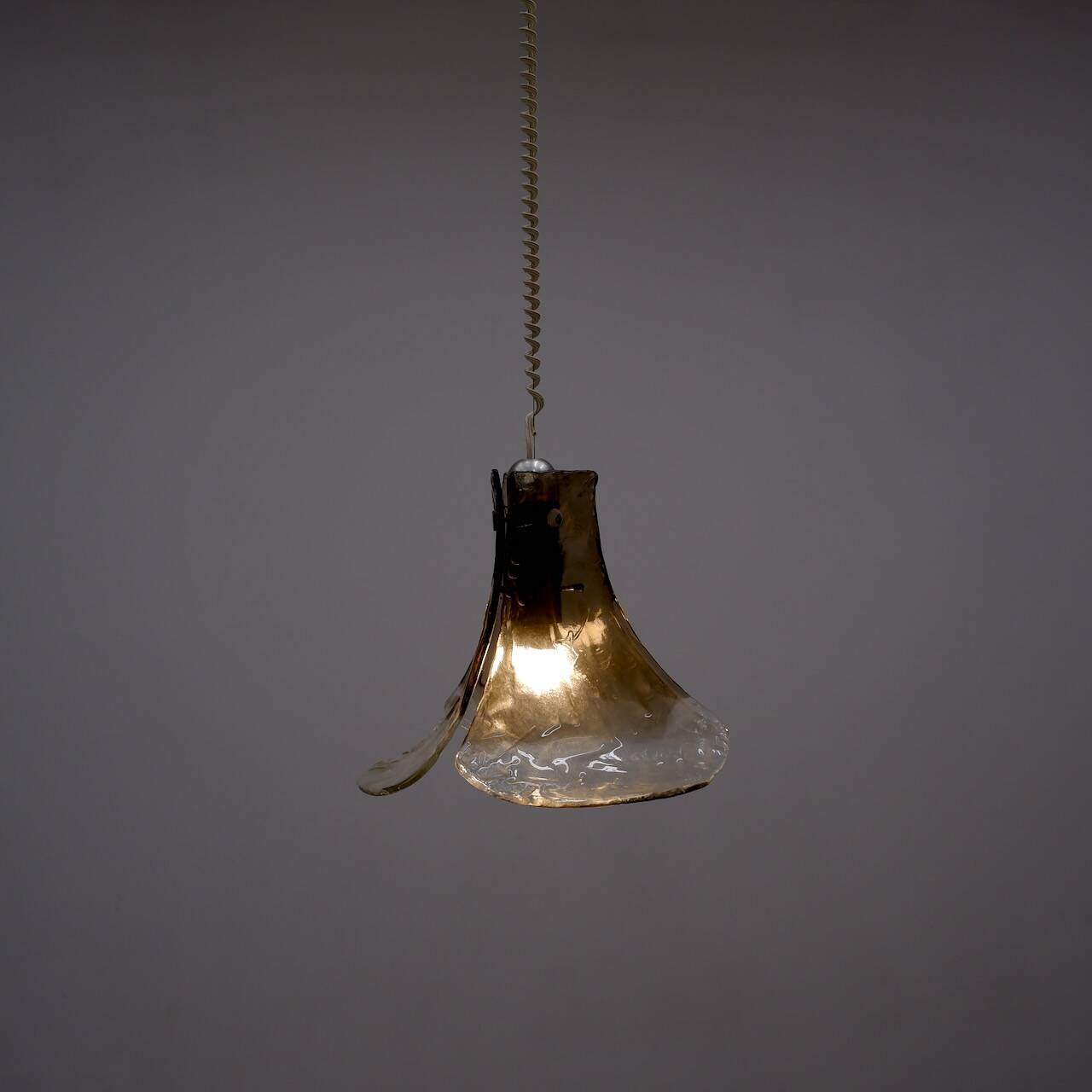 3 leafed murano glass pendant lamp by Carlo Nason for Mazzega